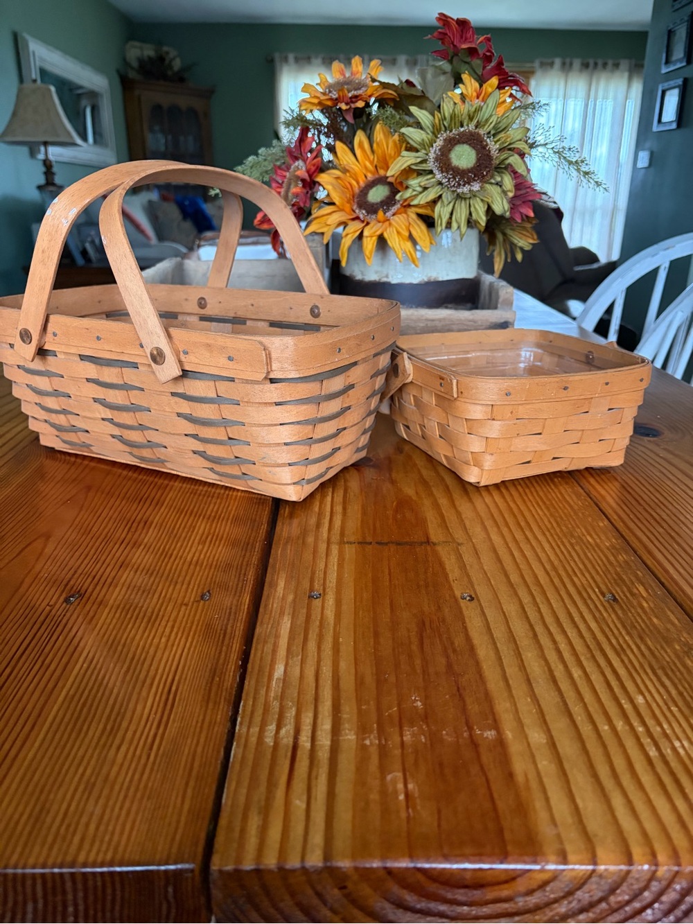 Longs Berger Handwoven baskets small and medium size baskets both 1991 one owner
